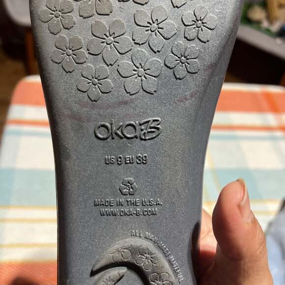 OKA-B Black Ballerina Flats with Teal Textured Insole size 9 - Picture 3 of 6